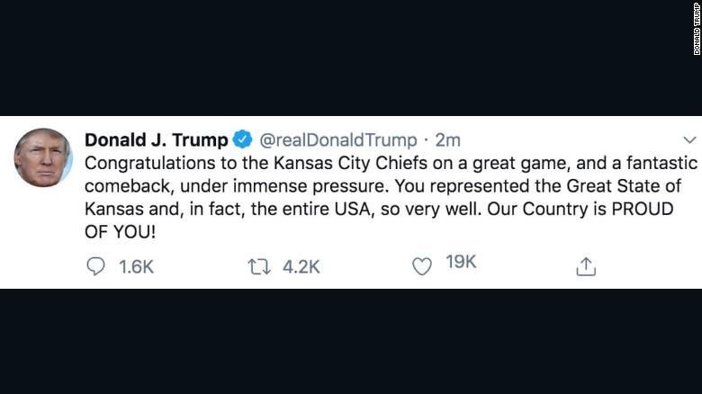 Trump Super Bowl Tweet
