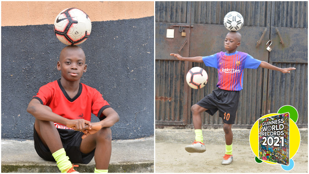"Amazing Kid Eche" smashes football freestyling record at just 12 years old