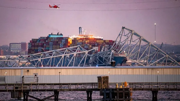 Fears of release of hazardous materials after container ship collides with bridge - Maersk prioritizes 'protecting the environment'