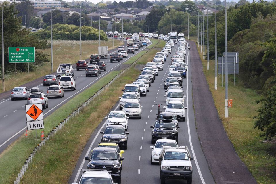 Heavy traffic on the South Motorway